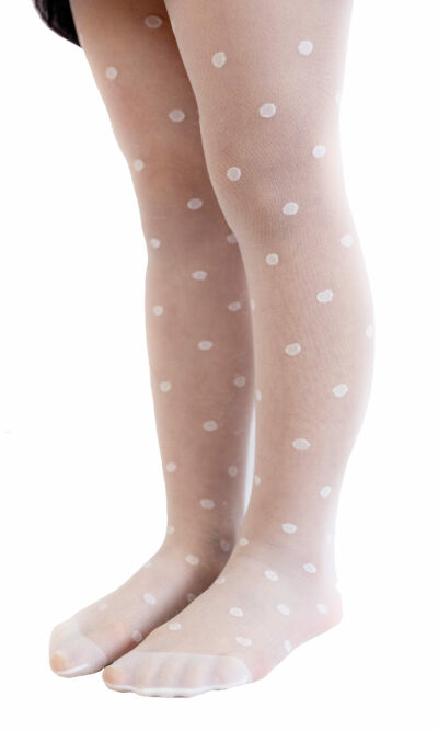 Dots white girls pattern tights Aurellie