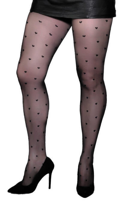 Hearts sheer tights Adrian Plus Size