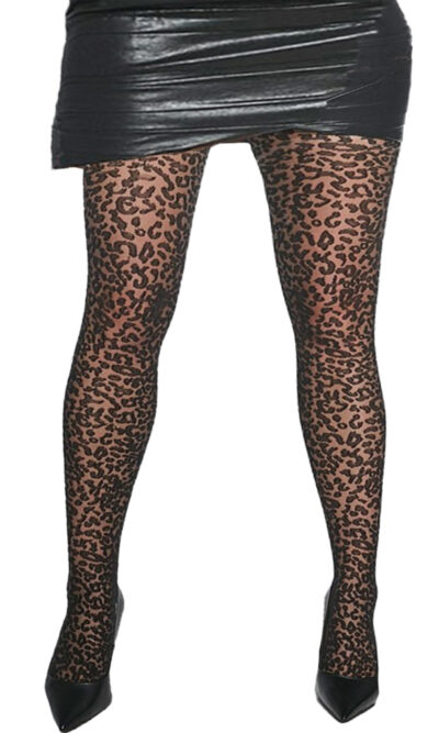Panther pattern sheer tights Adrian Plus Size