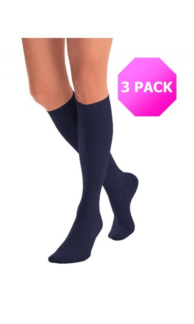 Navy knee socks opaque Aurellie 3pairs